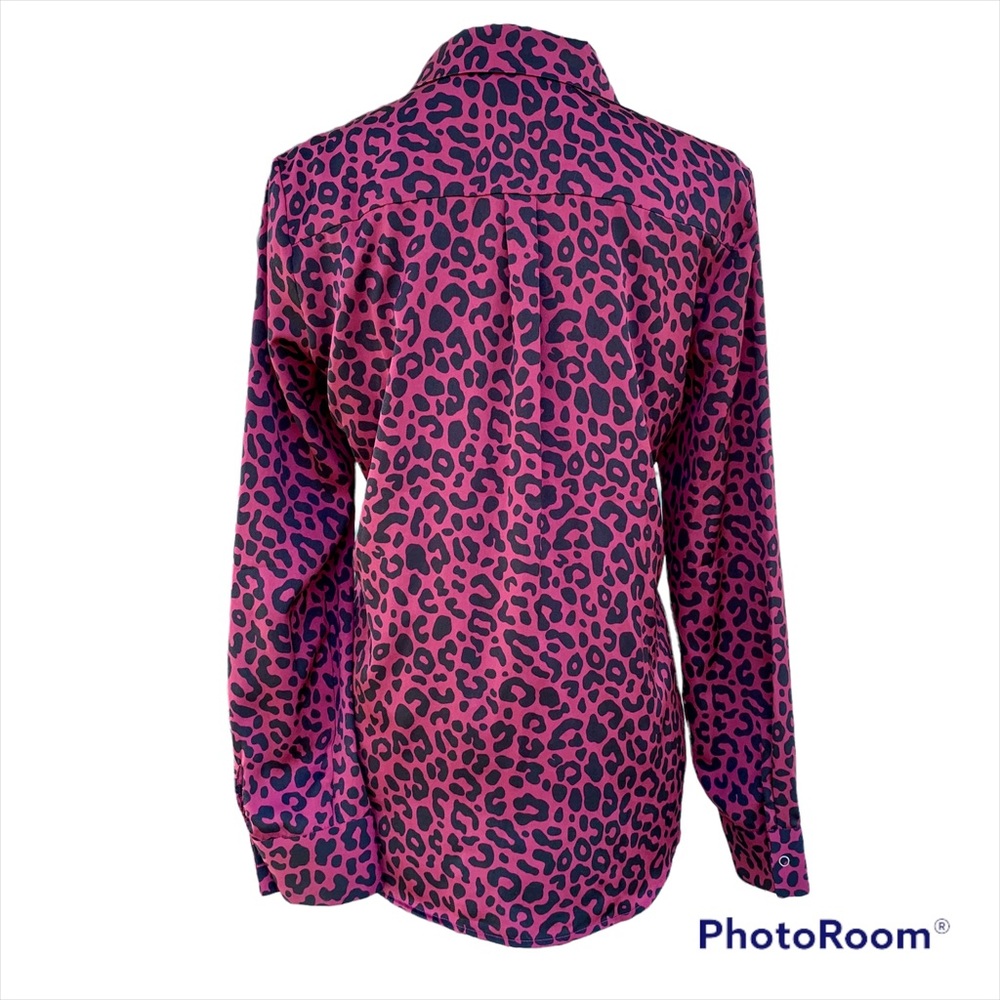 David Lerner Evereve Leopard Print Button Down Lo… - image 2